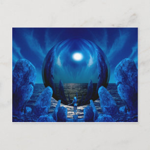 3d art blue wonder postkarte