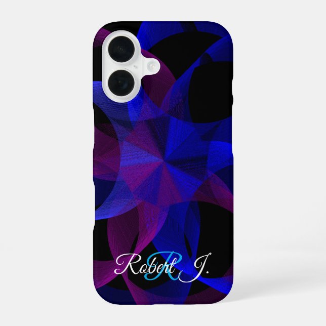 3D auf 2D geometrischer Zylinder iPhone 16 Hülle (Rückseite)