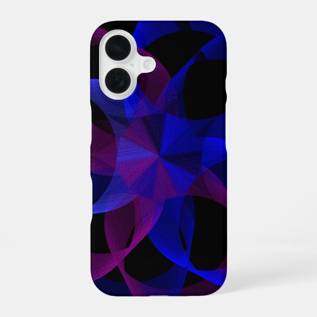 3D auf 2D geometrisches Zylinder iPhone 16 Hülle (Rückseite)