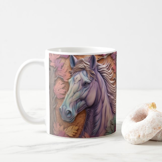 3D-Aussehendes Druckpferd Kaffeetasse (Mit Donut)