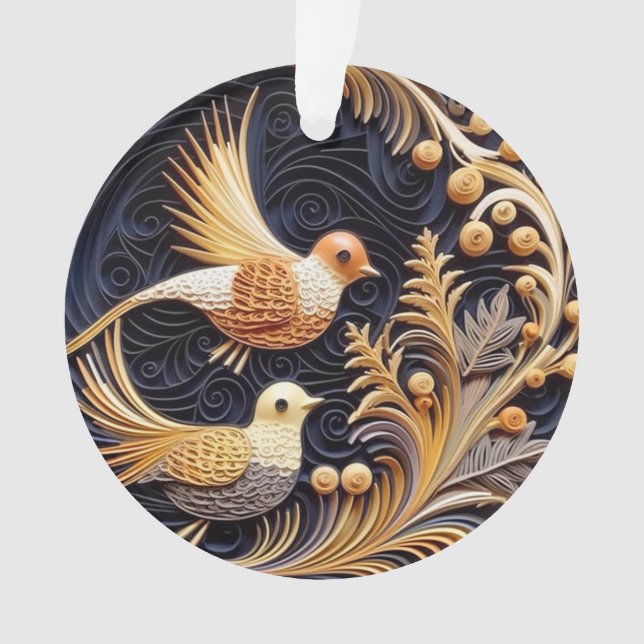 3d Auswirkungen auf Vögel Ornament (Vorderseite)