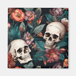 3D Autumnal Skulls Magnet