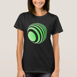 3D-Ball mit grünen Streifen -  T-Shirt
