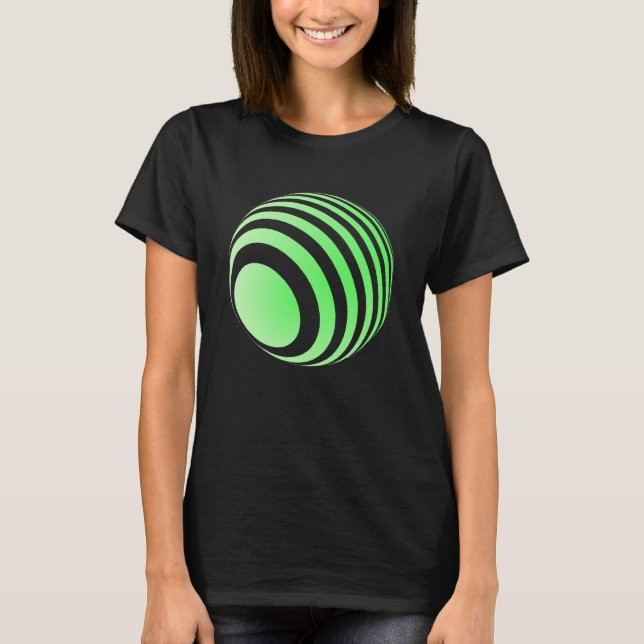 3D-Ball mit grünen Streifen -  T-Shirt (Vorderseite)