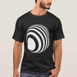 3D-Ball mit weißen Streifen -  T-Shirt