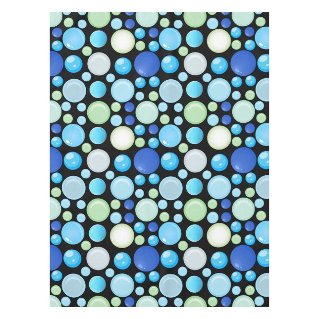 3D-Balls-Muster.01.b Schwarze BG Tischdecke (Vorderseite)