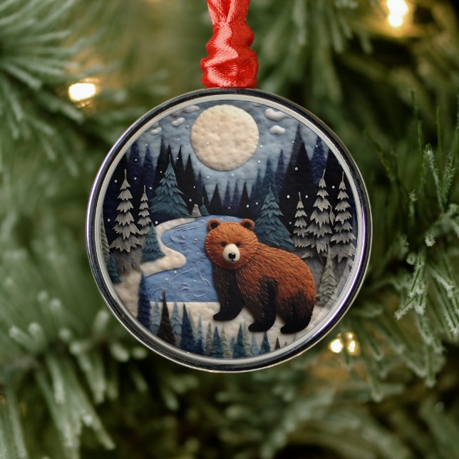 3D Bärenwald Tierchirstmas Ornament Aus Metall (Baum)