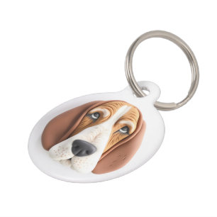 3D Basset Hound Hund Inspiriert Haustiermarke