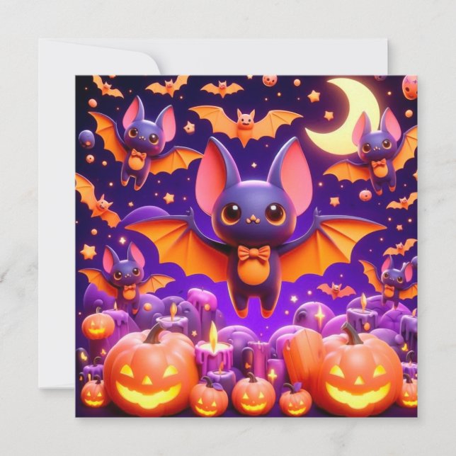 3D bats pumpkins halloween (Vorderseite)