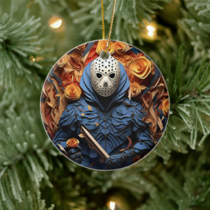 3D Beängstigend Killer Halloween Keramik Ornament