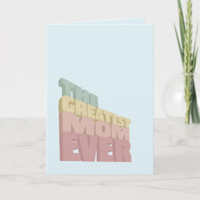 3D Beste Mama je Muttertag Karte (Vorderseite)