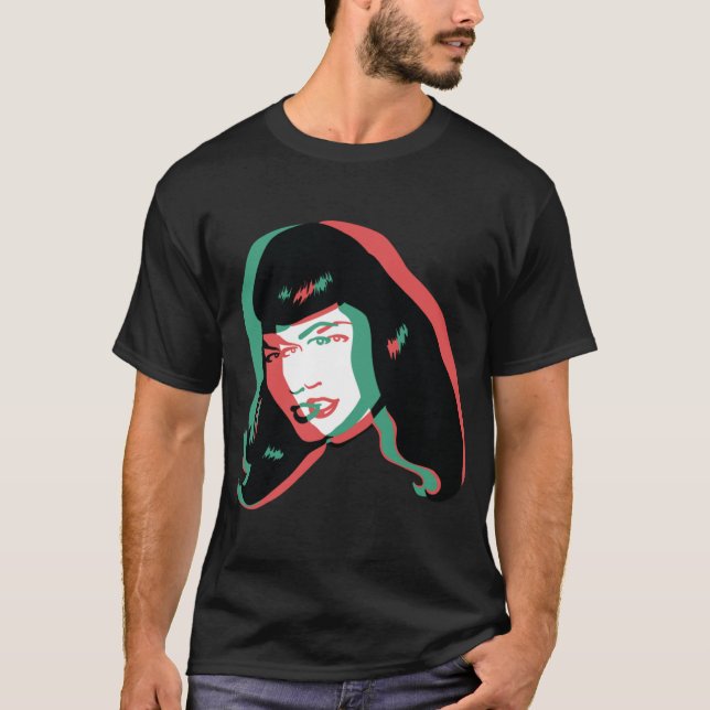 3D Bettie Page Geschenk T-Shirt (Vorderseite)