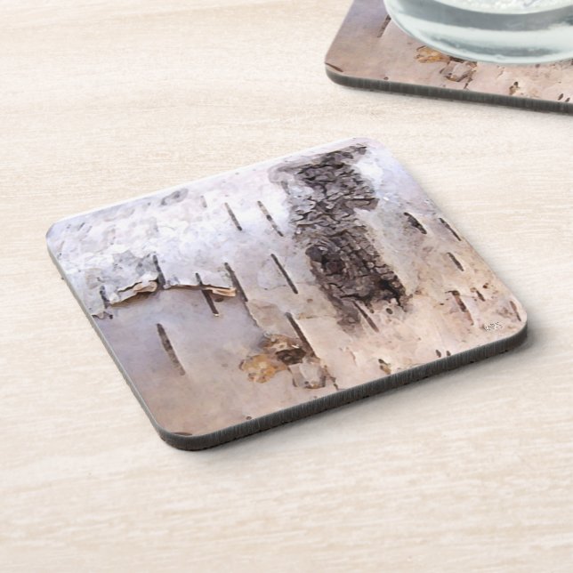 3D Birch Bark Getränkeuntersetzer (Linke Seite)