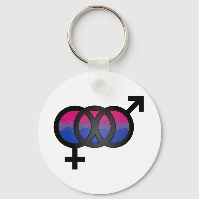 3D Bisexuelles Symbol Schlüsselanhänger (Vorderseite)