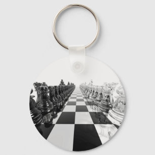 3D Black and White Chess Board Schlüsselanhänger