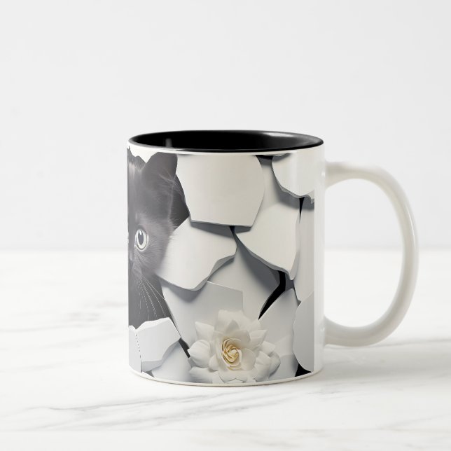 3D Black Cat Tasse (Rechts)