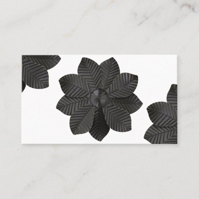 3D Black Matte Blume  Visitenkarte (Vorderseite)
