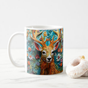 3D-Blick gedruckter Hirschbuck Kaffeetasse
