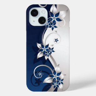 3D-Blume blau und weiß Case-Mate iPhone Hülle