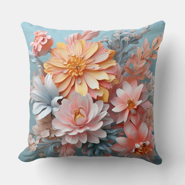 3D-Blume Bouquet Kissen (Vorderseite)