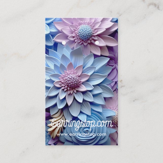3D-Blume Pastellmuster - Ohrkarten Visitenkarte (Vorderseite)