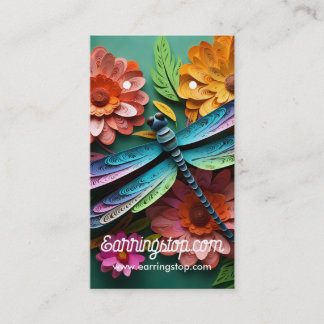 3D-Blume- und Dragonfly-Muster-Karte Visitenkarte