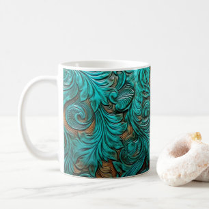 3D-Blume zum Aussehen von Leder in gedrucktem West Kaffeetasse