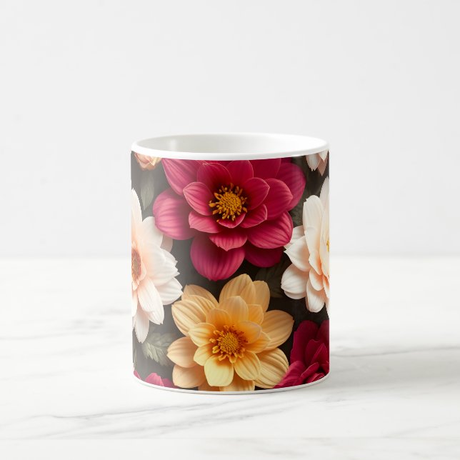 3D-Blumen Kaffeetasse (Mittel)