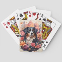 3D Blumenfantasy Bernese Mountain Dog Birds View
