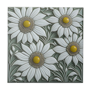 3D Blumenwall Decke Jugendstil Keramik Tile Fliese