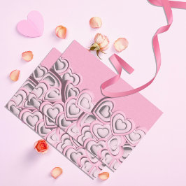 3D Blush Pink Hearts Valentinstag Enttäuschung Seidenpapier