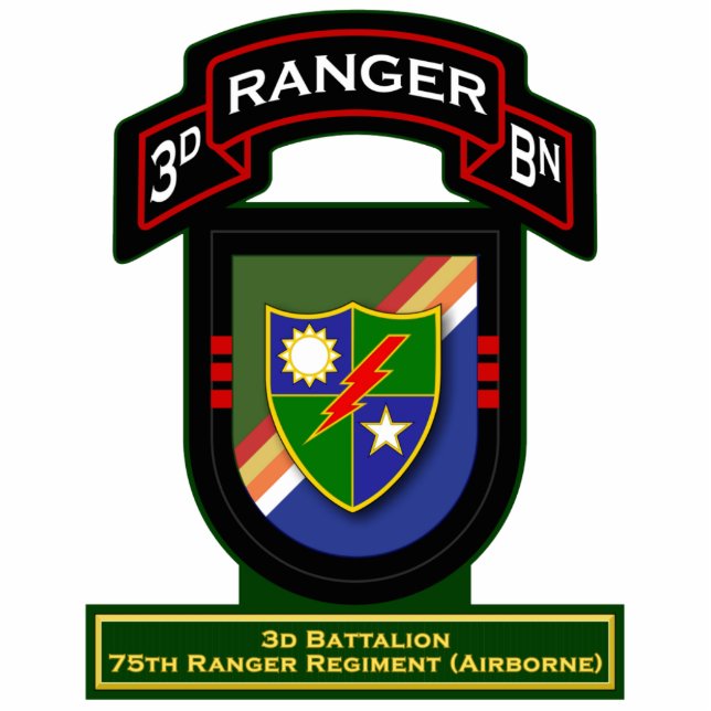 3d Bn, 75. Ranger Regiment - Im Flugzeug Freistehende Fotoskulptur (Vorne)