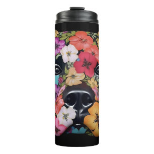 3D Boxer Floral Thermosbecher