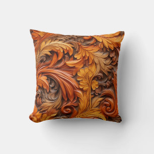 3D Brennoorange-Blumenkissen Kissen