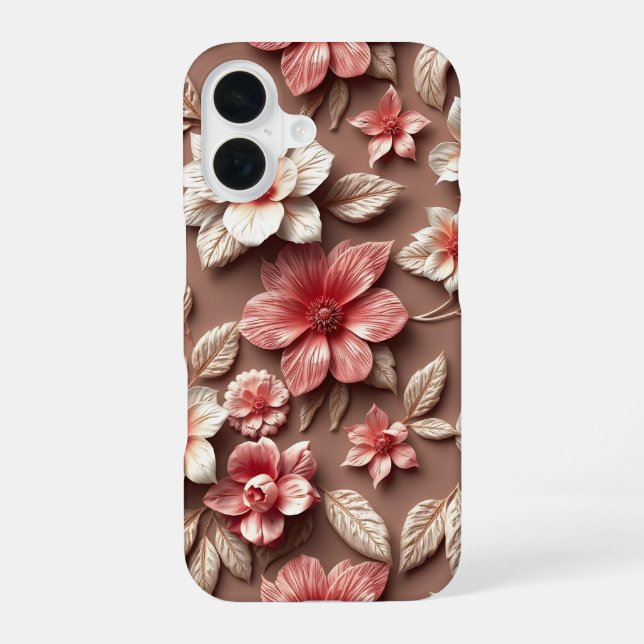 3D Bunte Blume iPhone 16 Hülle (Rückseite)