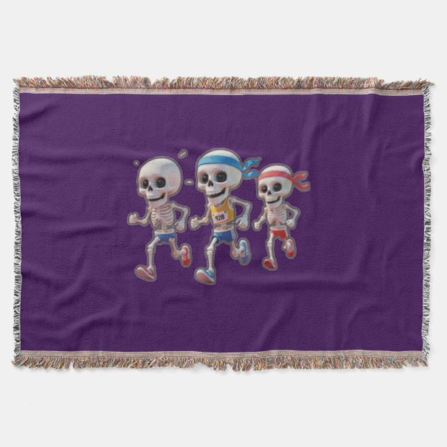“3D Cartoon Skeleton Race • Funny Running Skeleton Decke (Vorderseite)