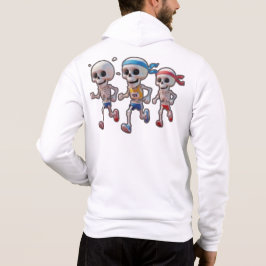 “3D Cartoon Skeleton Race • Funny Running Skeleton Hoodie