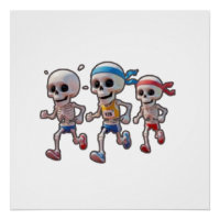 “3D-Cartoon-Skelett-Rennen • Lustiges Laufendes Sk