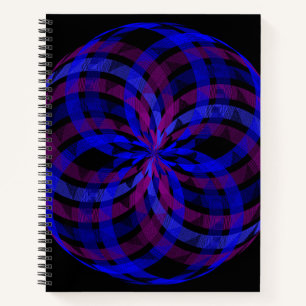 3D Center Blumenseide Geometrisches Spiral Notizbu Notizbuch