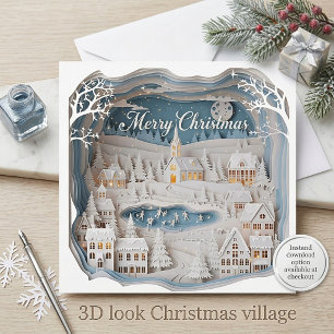 3D-Christmasdorf mit Aussparung Karte