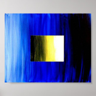 3D Cooles Design Blue Square by Tee Alfonso Poster