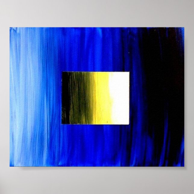 3D Cooles Design Blue Square by Tee Alfonso Poster (Vorne)