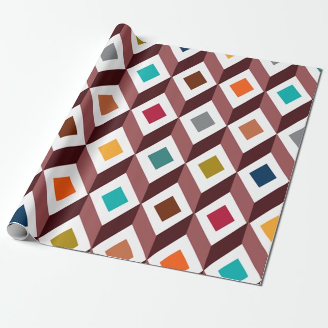 3D-Cubes Geschenkpapier (Ungerollt)