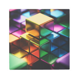 3D-Cubes Metal Print
