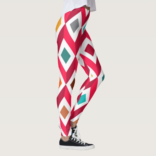 3D-Cubes rosa Leggings (Rechts)