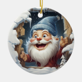 3D Customized Joyful Santa Keramik Ornament