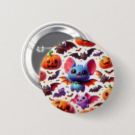 3D cute bats halloween Button