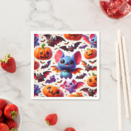 3D cute bats halloween Serviette