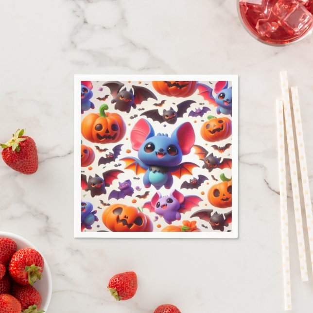 3D cute bats halloween Serviette (Beispiel)