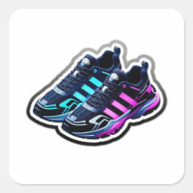 3D-Cyberpunk-Neon-Laufschuhe-Ästhetik-Aufkleber